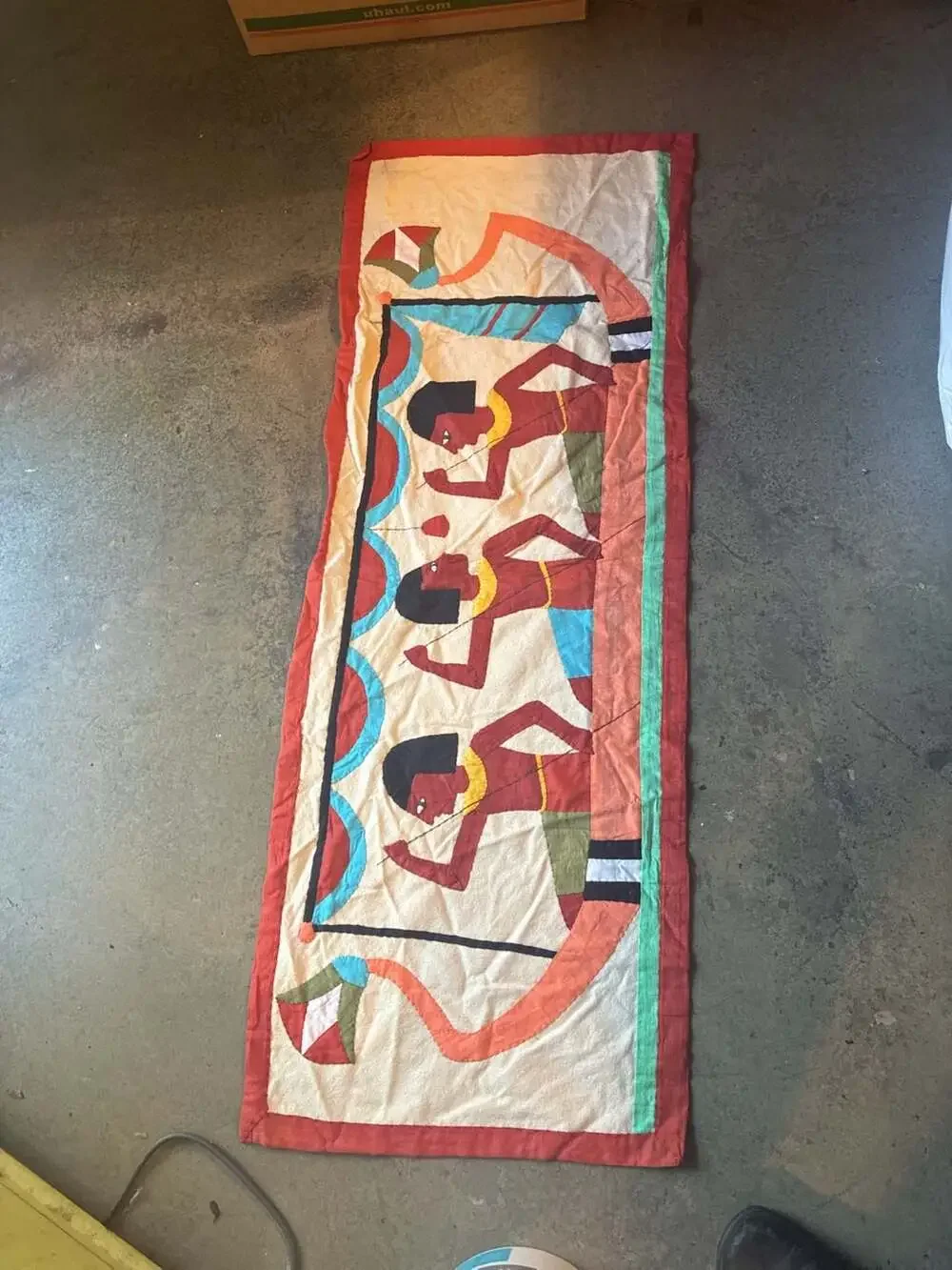 Lot of 7 VTG Handmade Egyptian Khayamiya Appliqué Textile Wall Hanging Tapestry